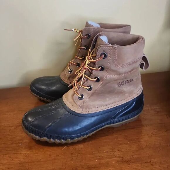 Sorel Cheyenne waterproof leather duck boots men's size 8 - Picture 3 of 8